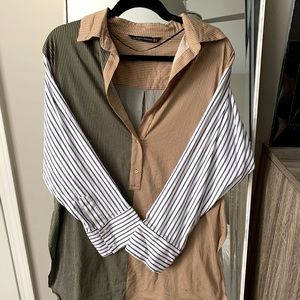 Zara Multi-Stripe button down